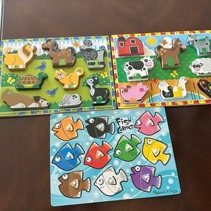 Melissa and Doug wooden puzzles